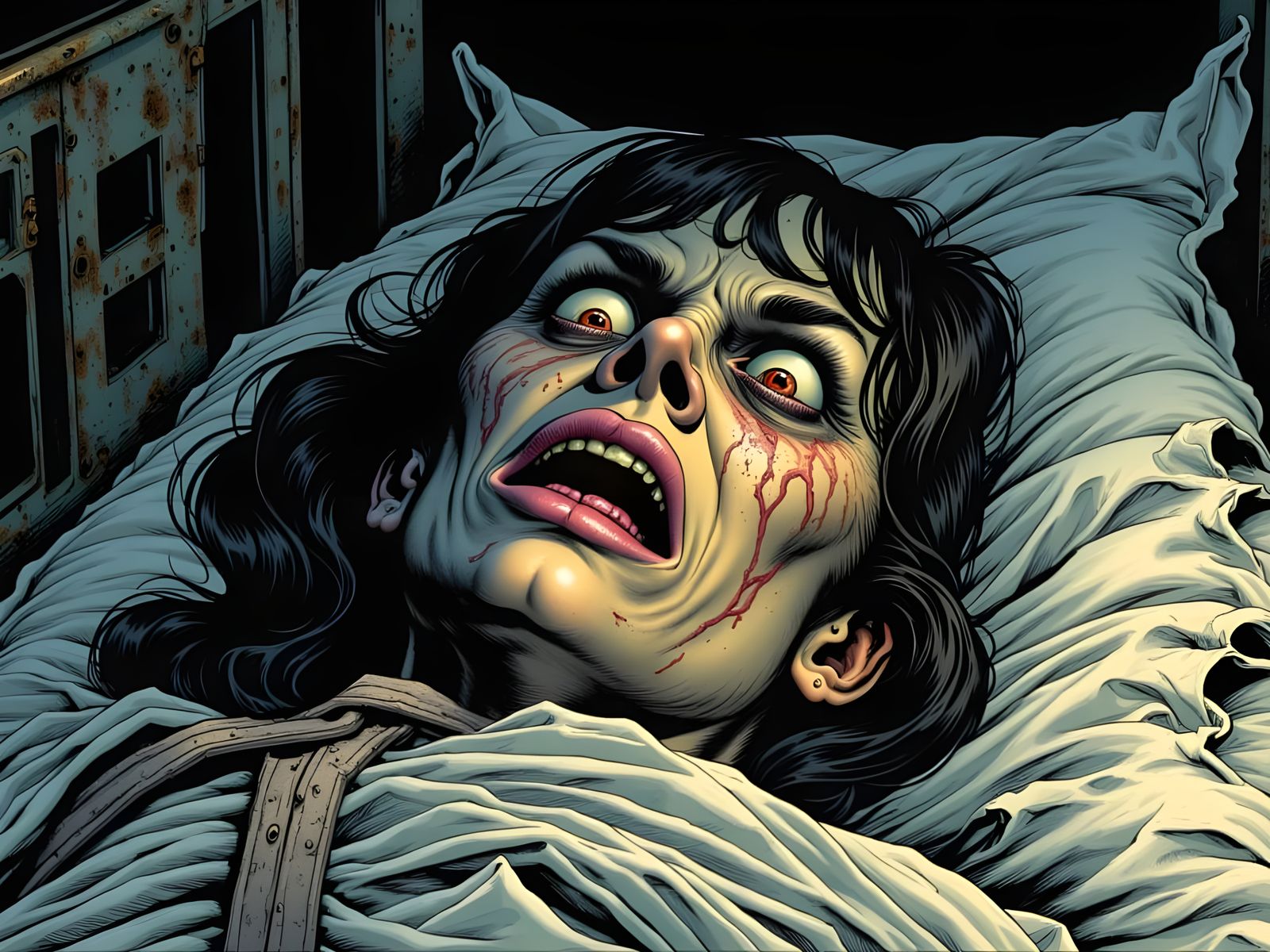 Insane Woman in Straitjacket: Creepshow Comic Art