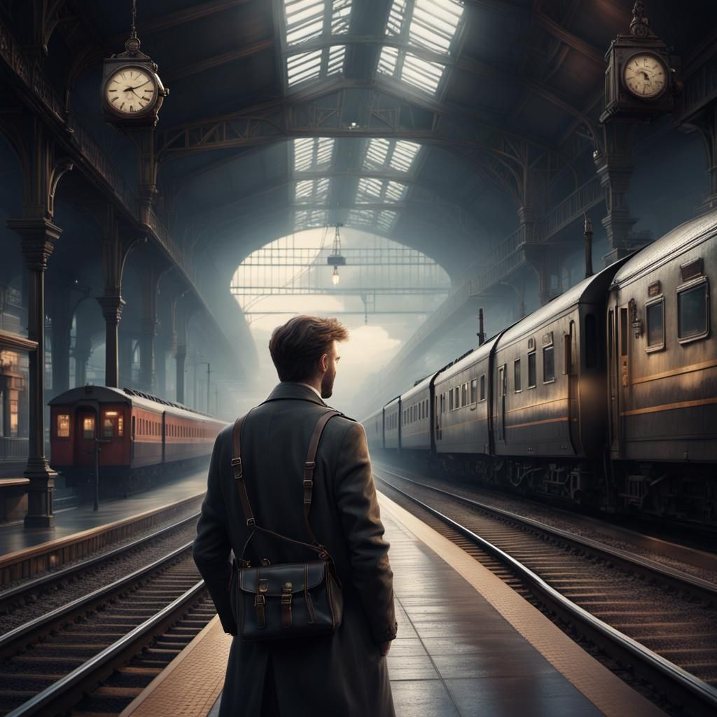 Waiting for Train: Dramatic Digital Matte Painting