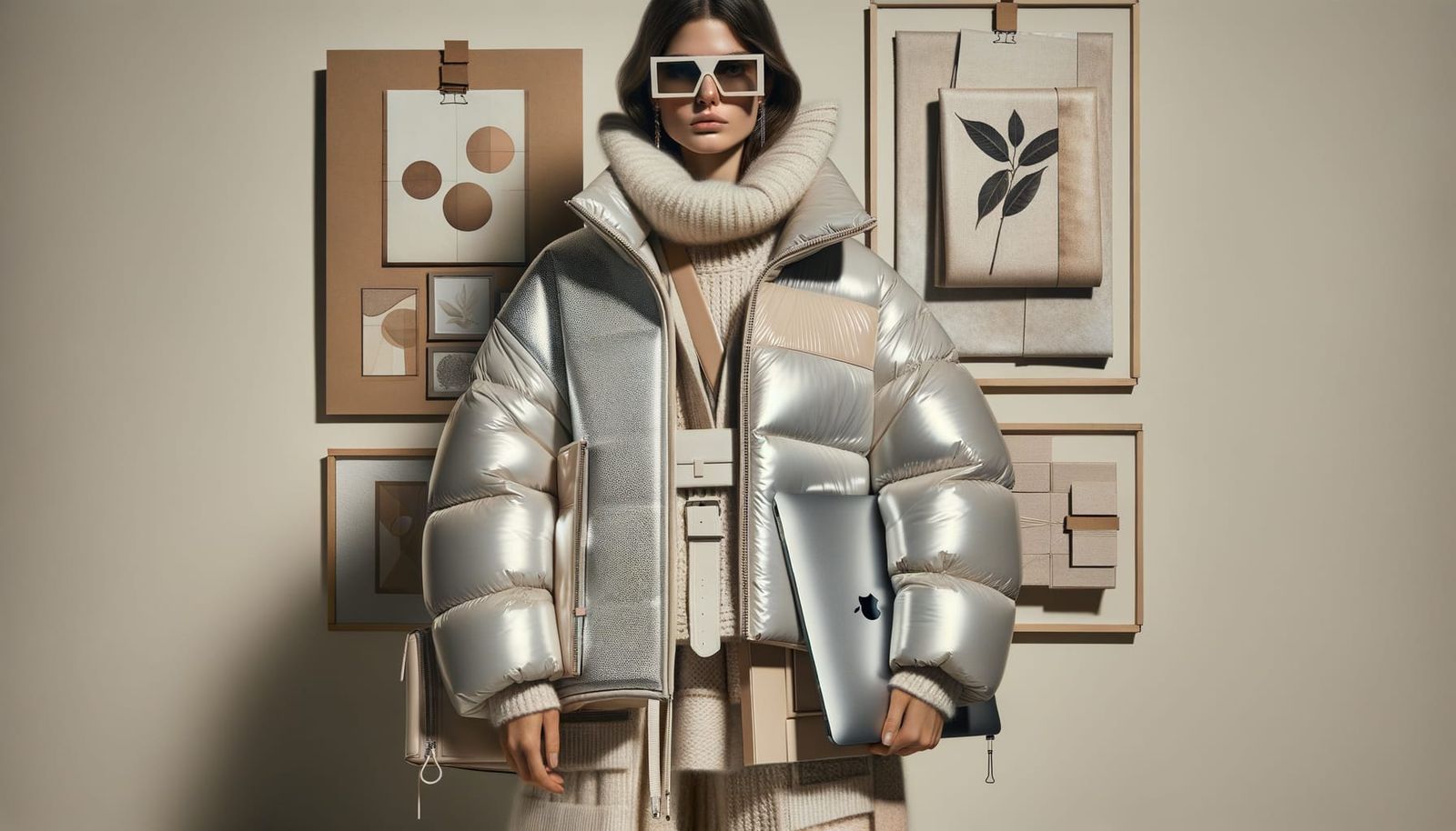 Modern Chic Fashionista in Puffer Jacket