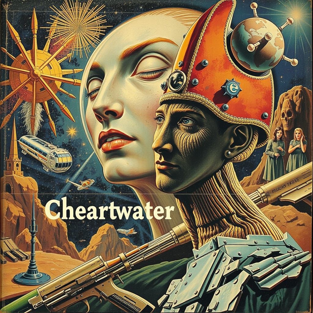 Vintage Sci-Fi Book Cover Art: Man in Space