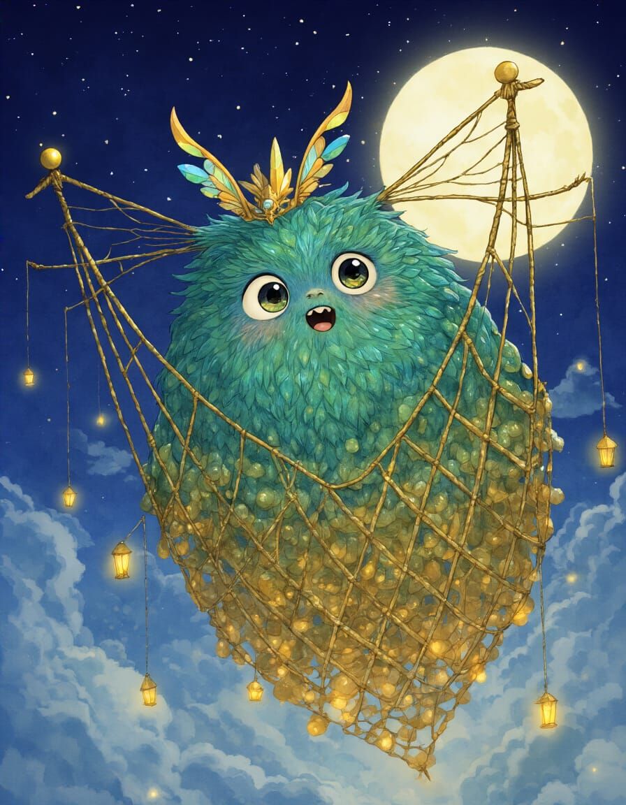 Chrysocolla Creature with Goldvein Cobweb Prismatic Spectral...