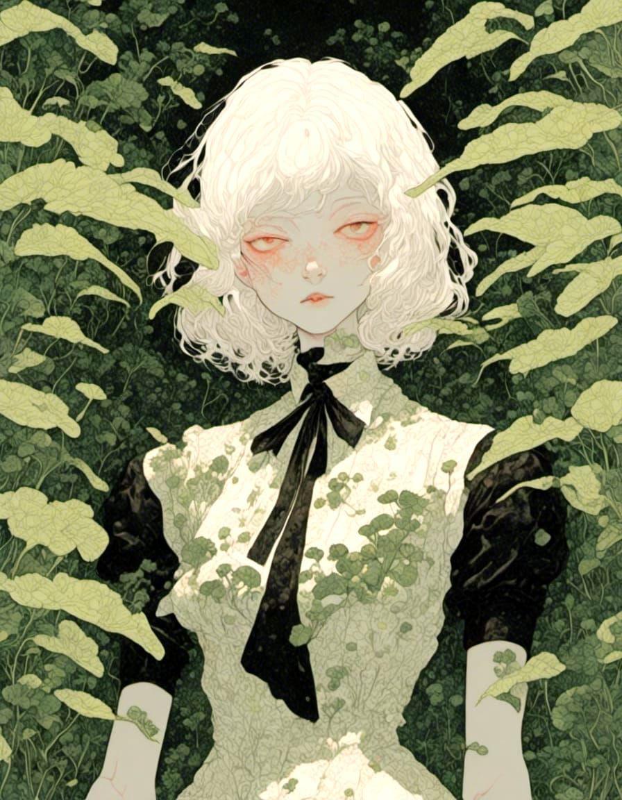 Surreal Androgynous Figure with Cosmic Tendrils