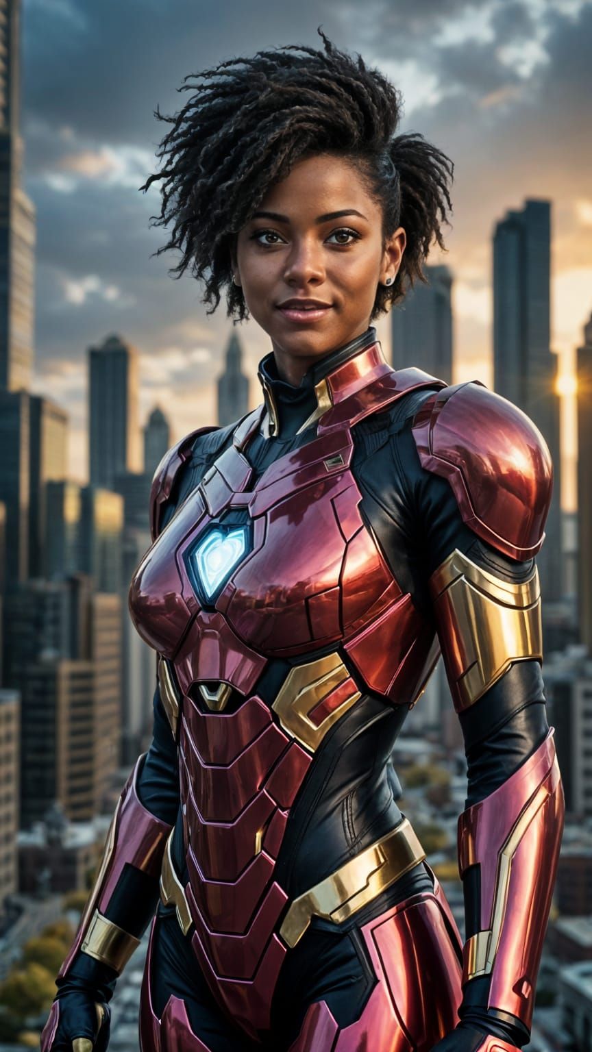 Ironheart Hero Portrait in Comic Armor