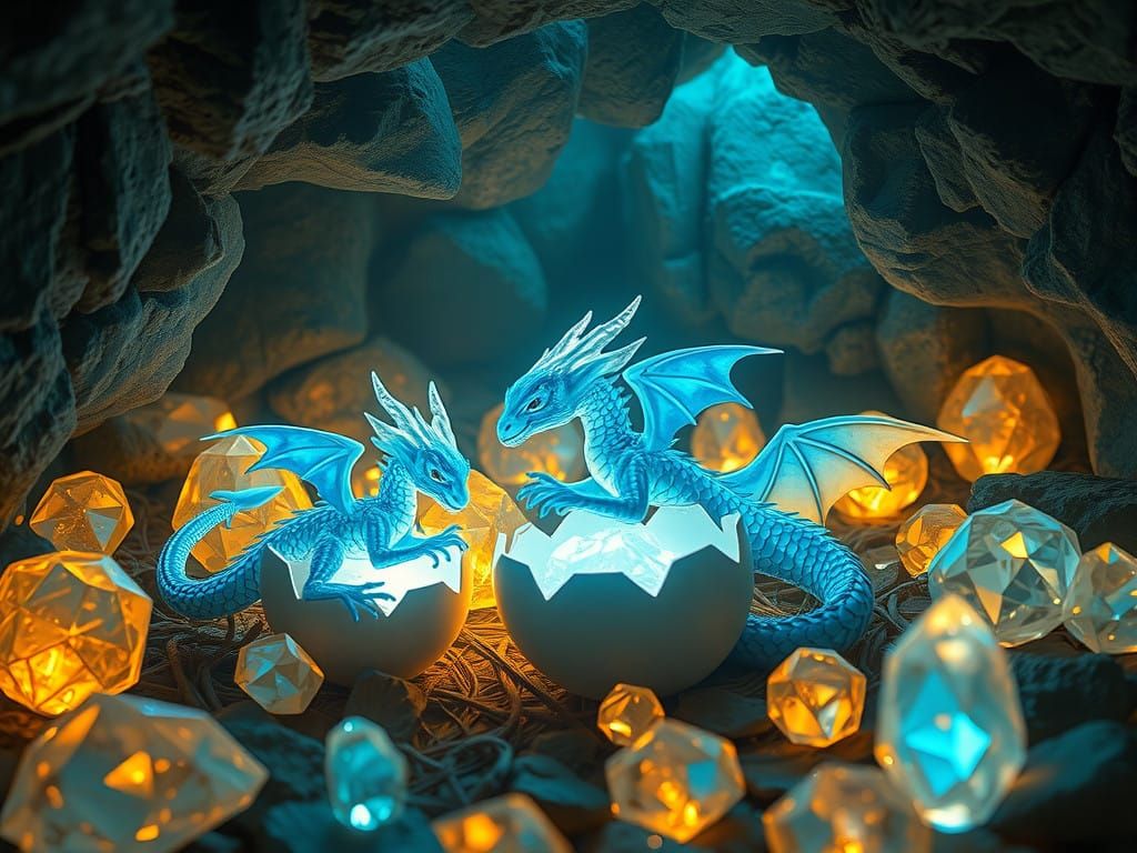 Mystical Cave Unveils Glowing Dragon Eggs and Ancient Jewels