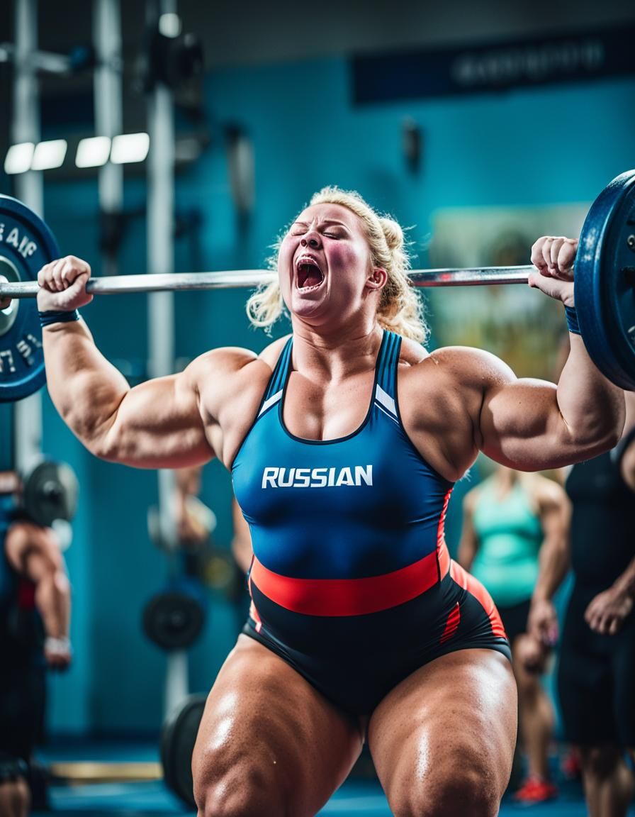 Plus-Size Weightlifter: Vibrant Sports Photography