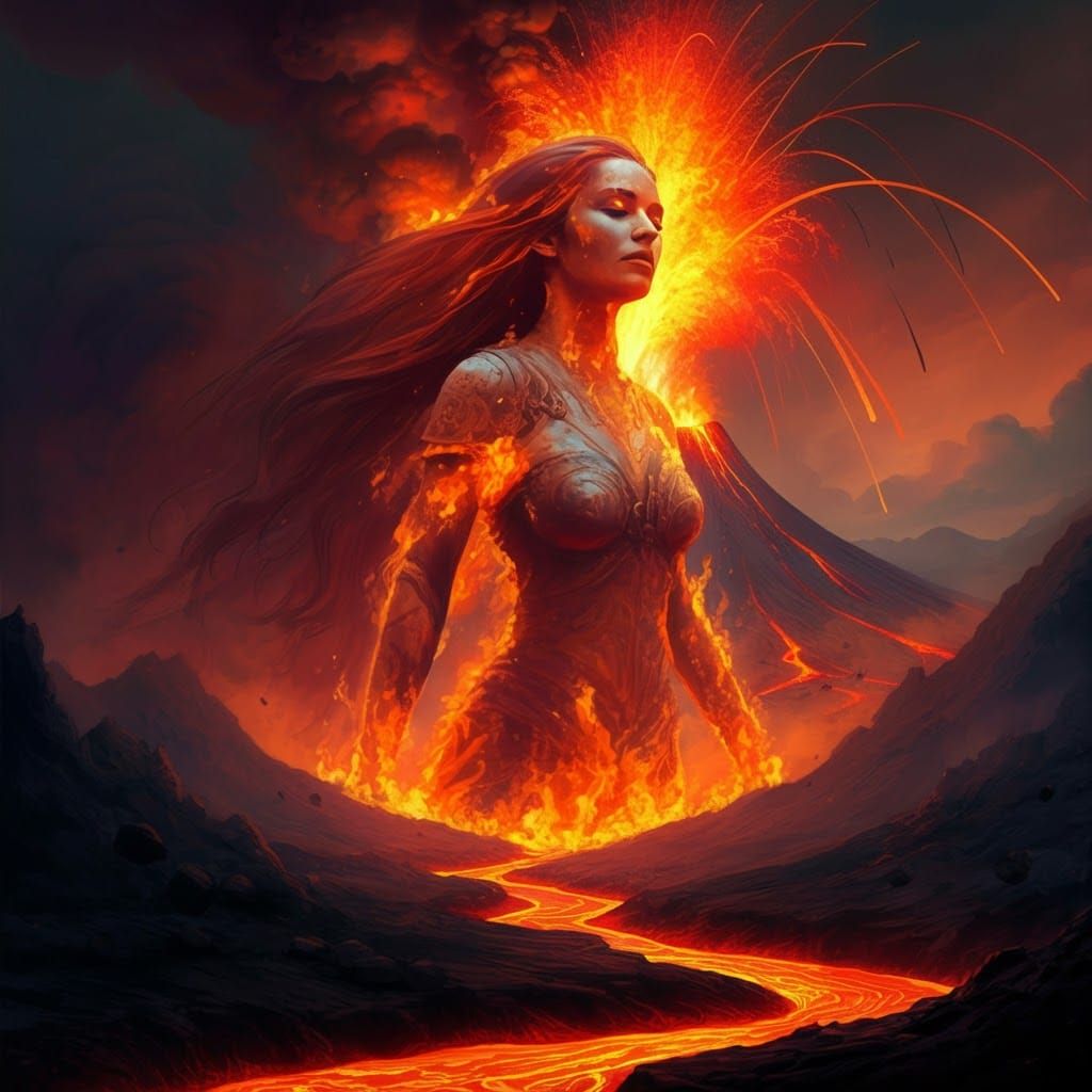 Volcanic Eruption Creates Woman From Lava