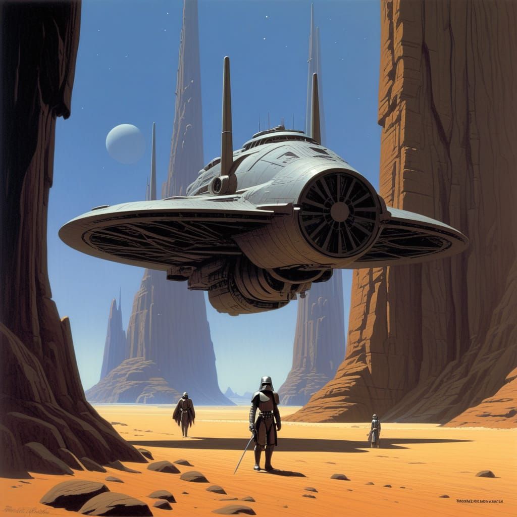 Grimdark Sci-Fi Landscape in the Style of McQuarrie
