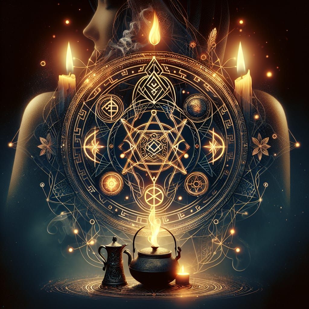 Mystical Sigil Double Exposure Art