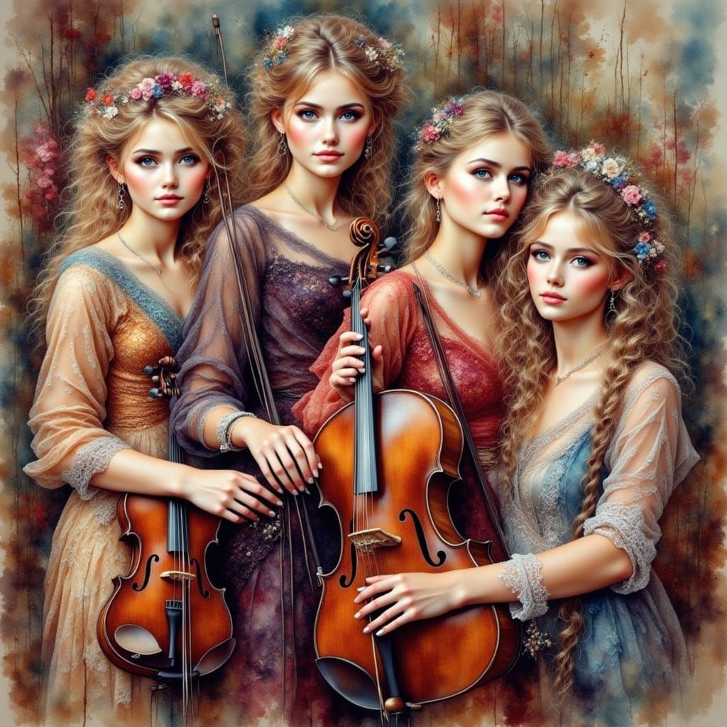 Antique Watercolor Style AI Image