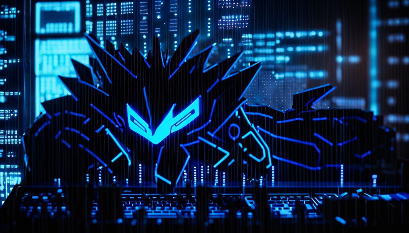 Cyberpunk Hacker in Neon Noir Dystopia