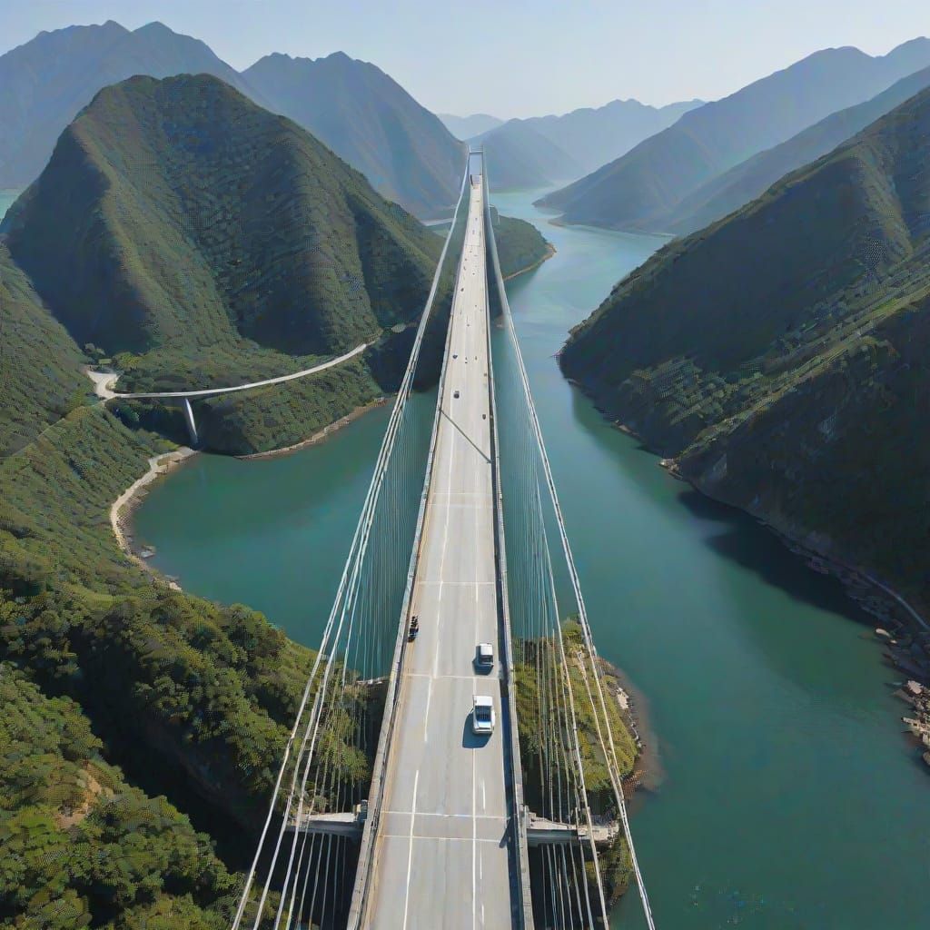 Amazingly Long Bridge Stretching to Horizon