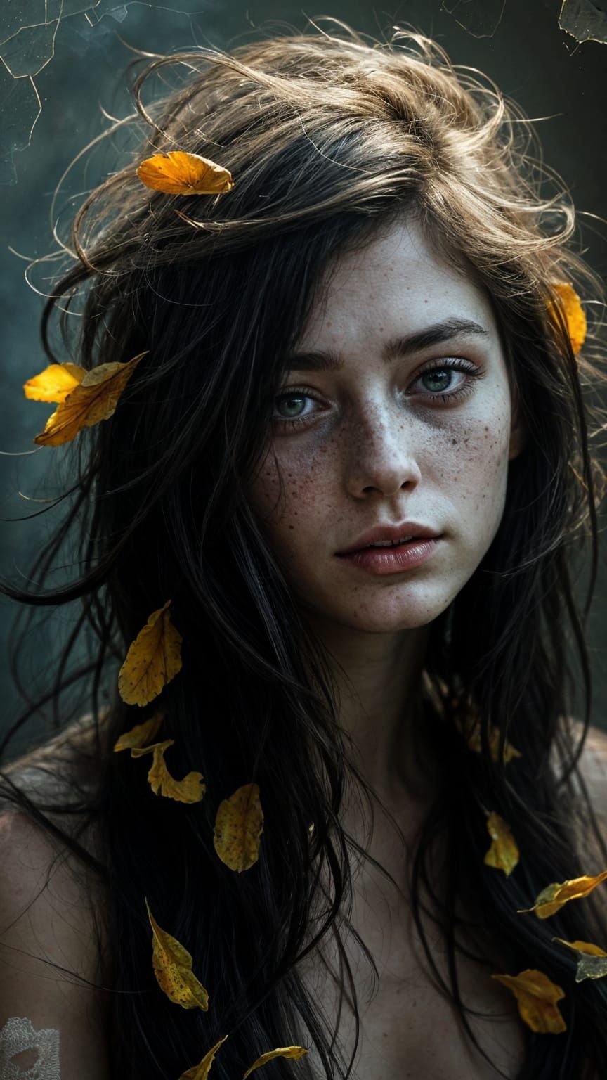 Decadent, Melancholic Woman in Flux Schnell Style