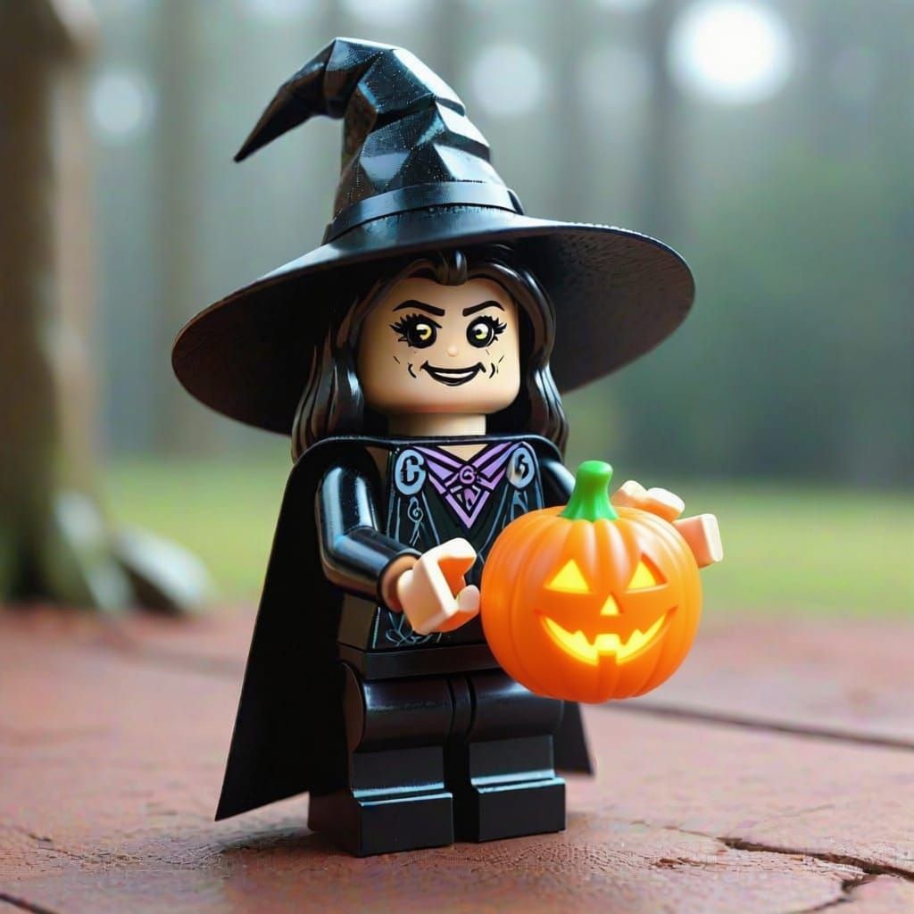 Lego Witch Gazes into Crystal Ball