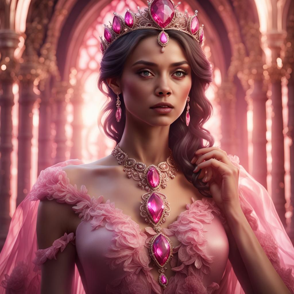 Beautiful Woman Wearing Pink Tourmaline Jewels - October Birthstone - Birthstone Collection