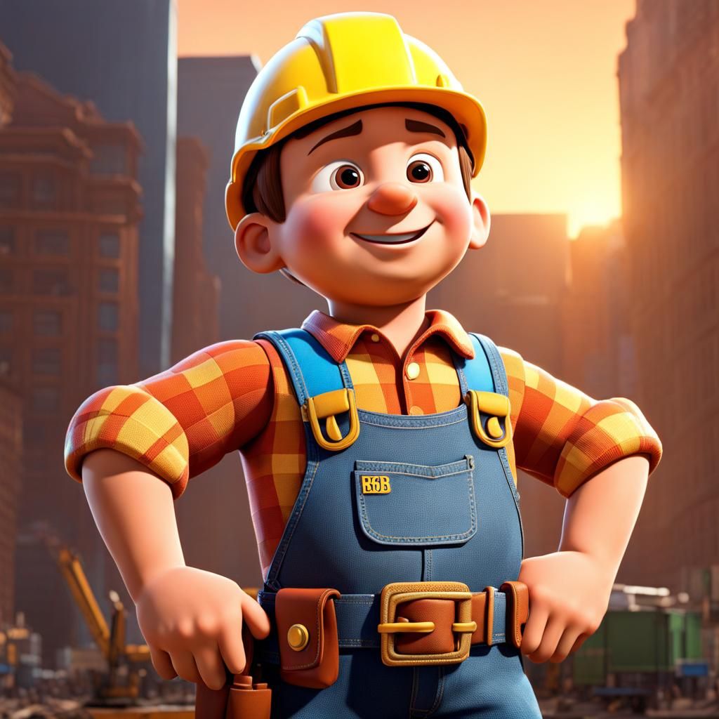 Muscular Bob the Builder: Hyperrealistic Concept Art