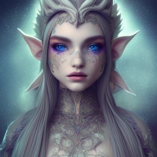 Detailed Elf Portrait in a Fantasycore Style