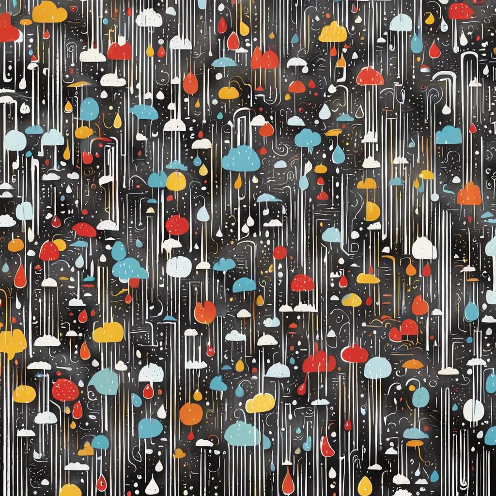 Whimsical Symbolic Rain of Asemic Writing