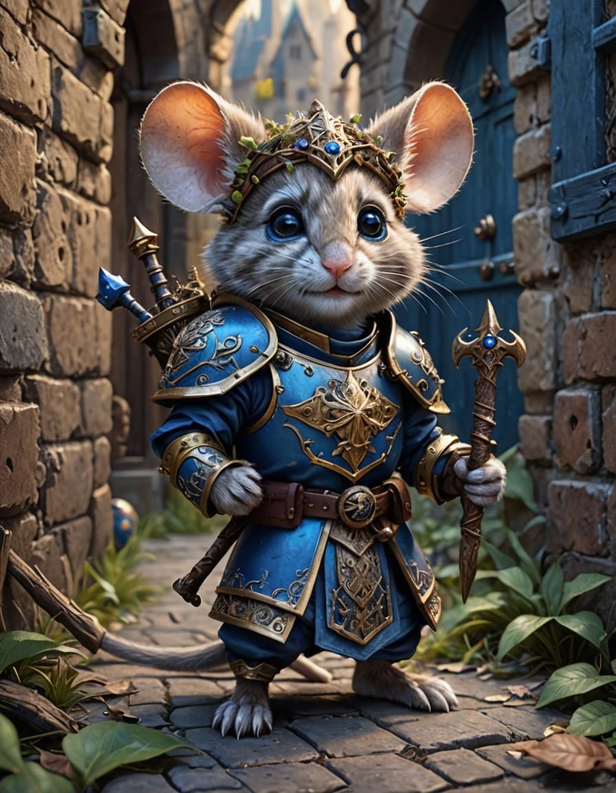Happy Paladin Mouse on Cobalt Street