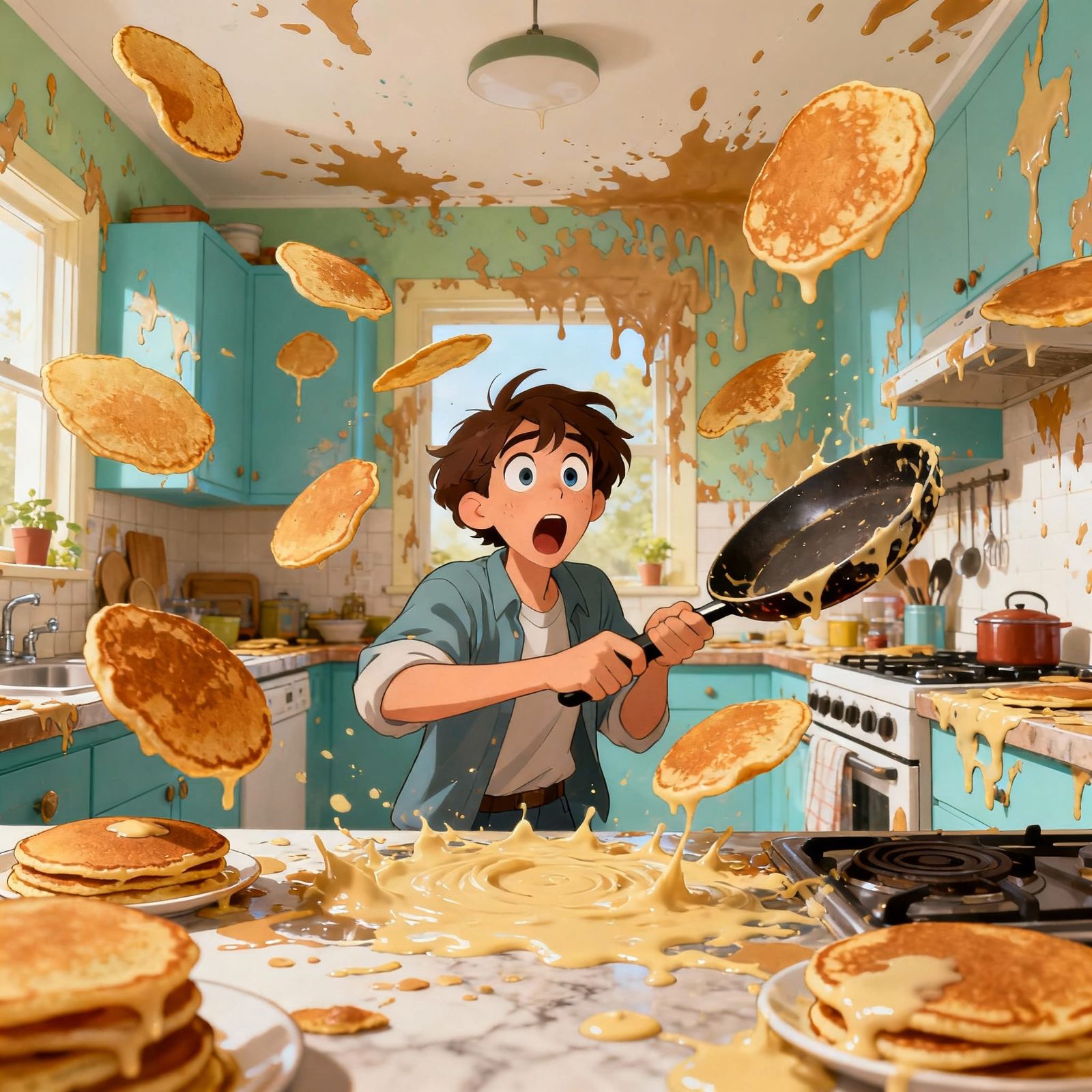 Funny Pancake Disaster Art
