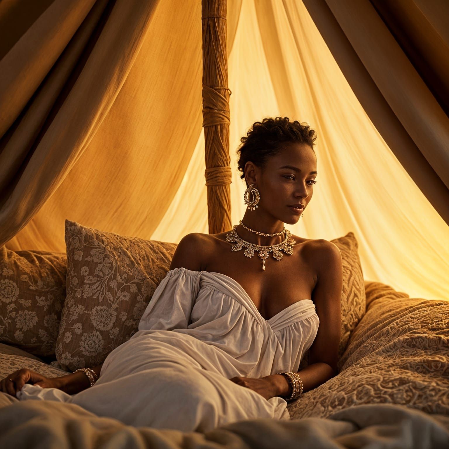 Beautiful Woman in Bedouin Tent