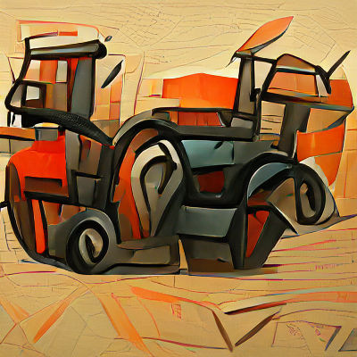 Cubist Style Tractor Concept Art