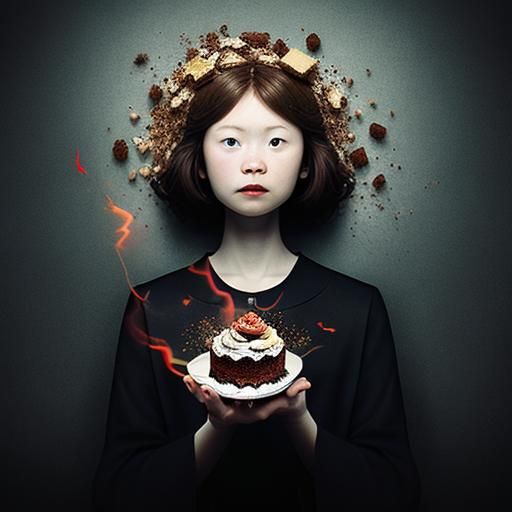 Psychedelic Chrome Flames in Surreal Style