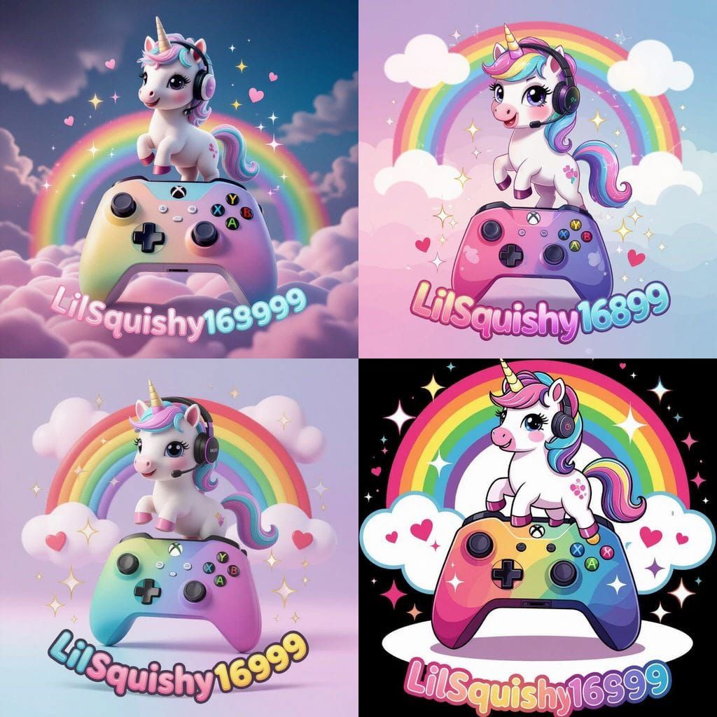 Unicorn Gaming Controller Pastel Cartoon Style Art