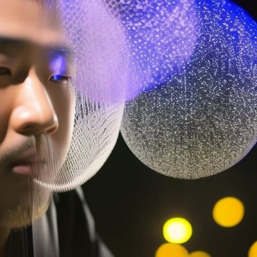 Gloomy Japanese Man's Illusion Dreamscape