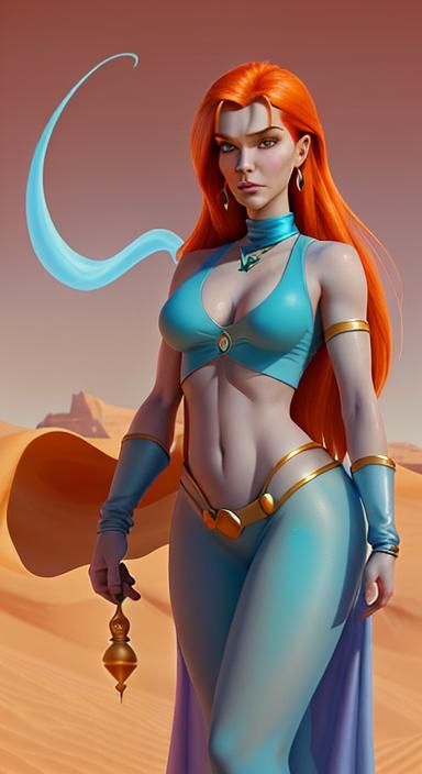 Kim Possible as Desert Genie in Fantasy Art
