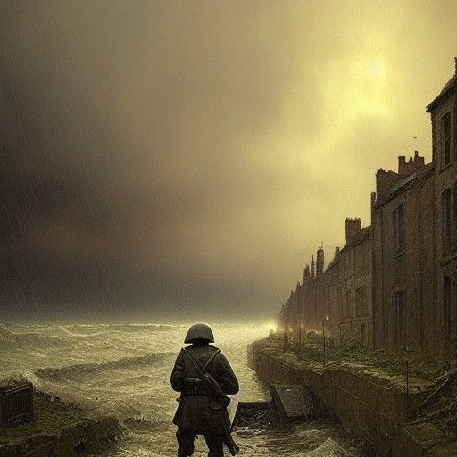 WWII Normandy in Grim Doré-Inspired Style