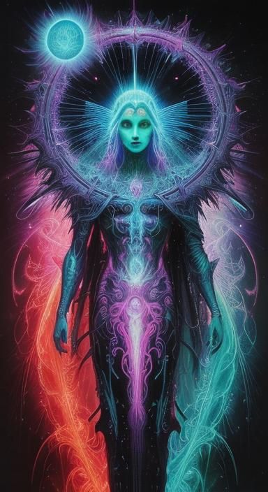 Angels in Heaven: Neo-Surreal Bioluminescent Comic Art