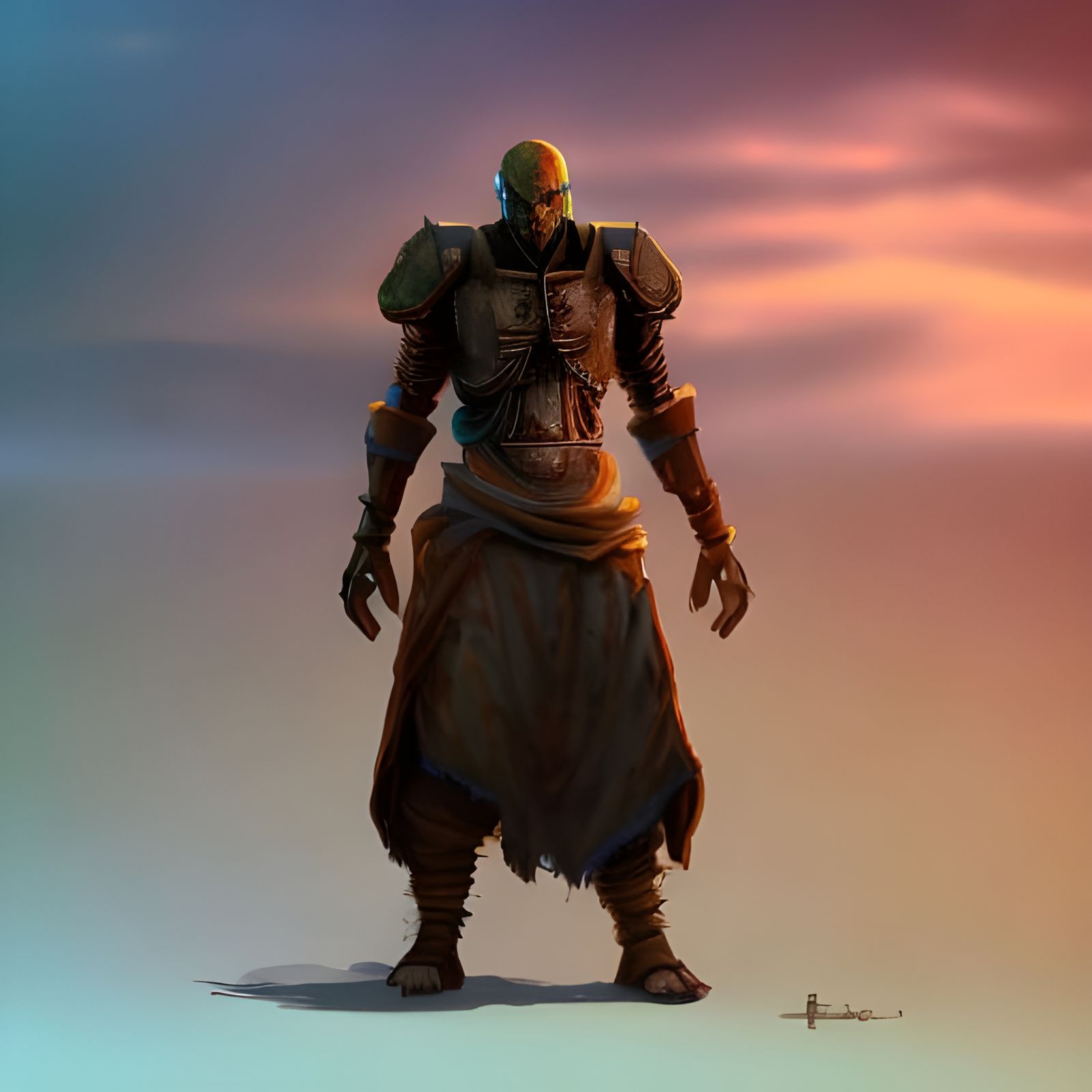 Hyperdetailed Warforged Monk in Dark Fantasy Art