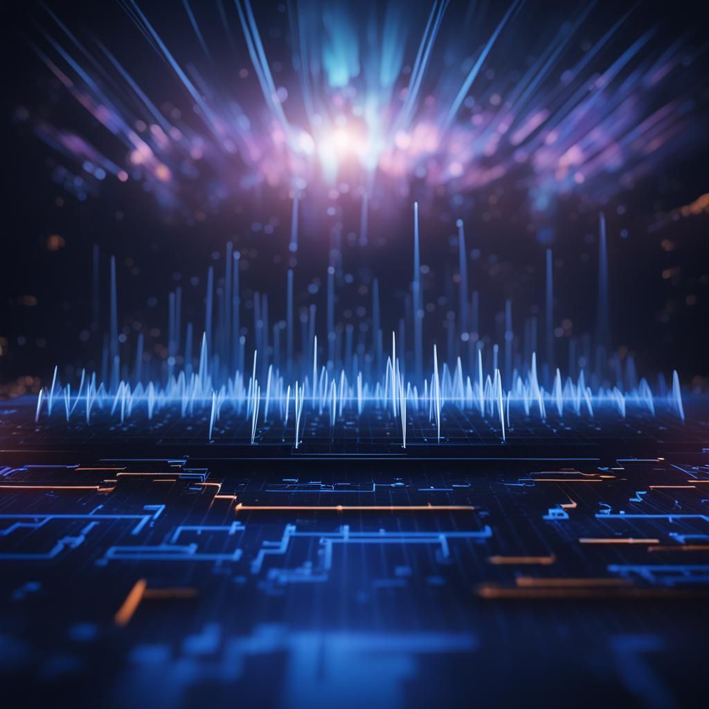 Oscilloscope Sound Wave on Dark Gradient Background