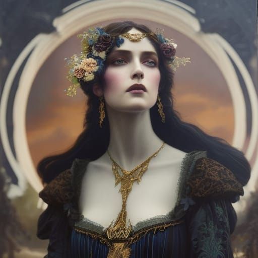 Fairy Realm: Pre-Raphaelite Princess in Gothic Setting