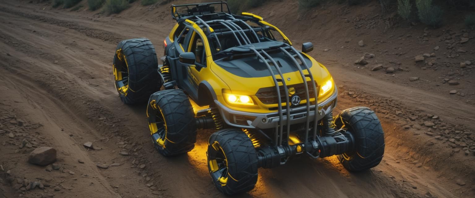Futuristic Off-Road SUV with Metal Components