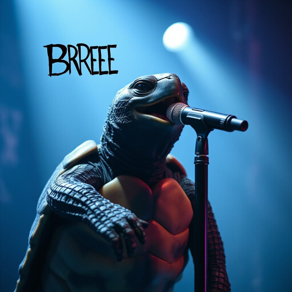 Turtle Sings Death Metal at Concert
