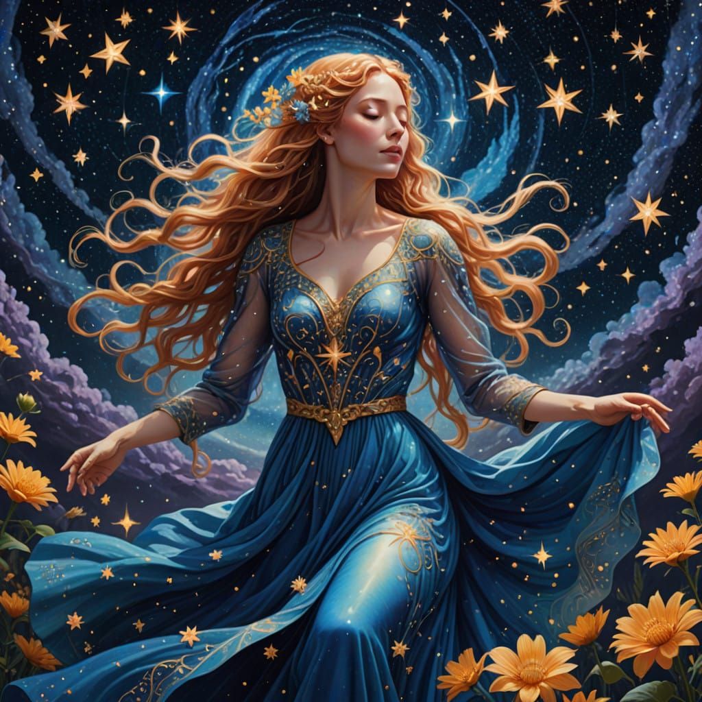 A beautiful, young Pleiadian female with long, golden brown ...