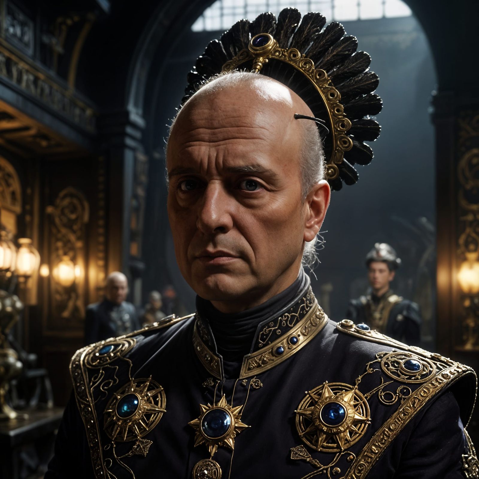 Epic Sci-Fi Portrait of Londo Mollari in Futuristic Space St...