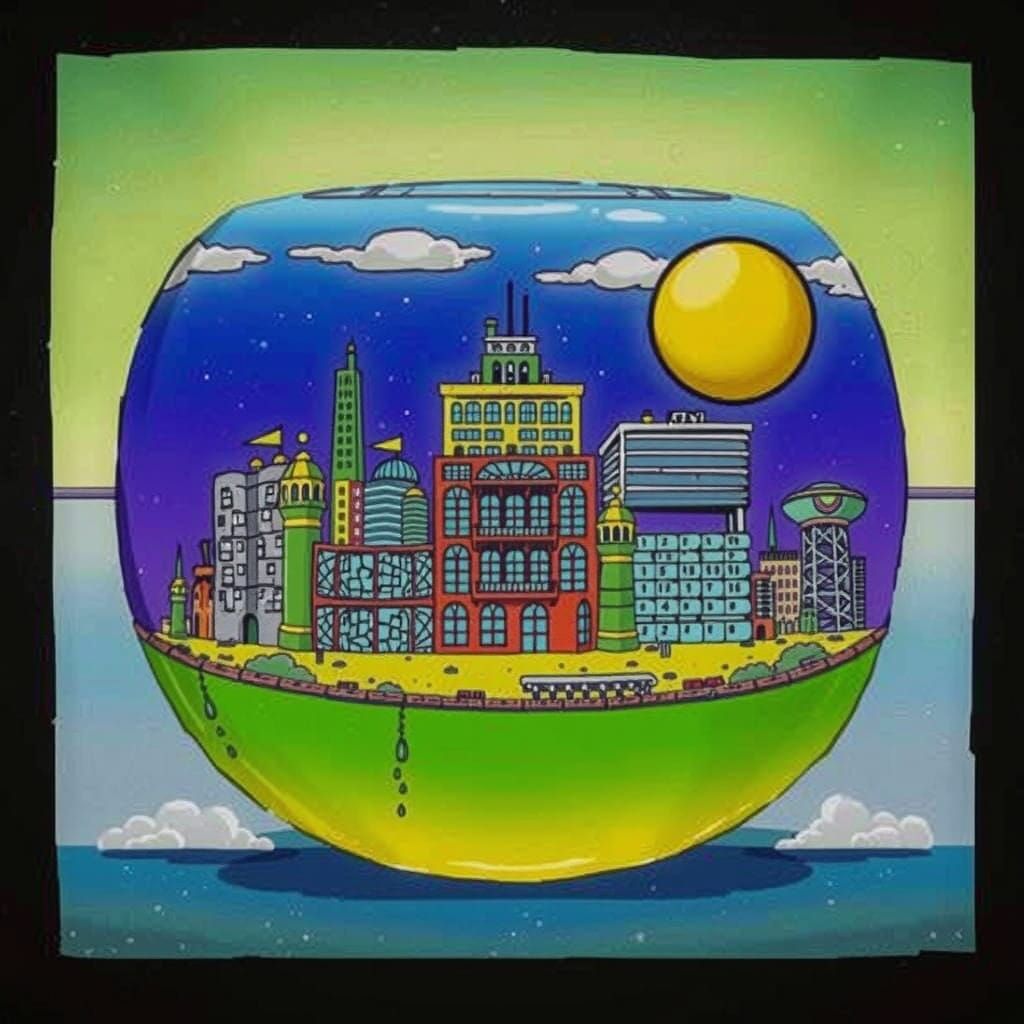 Ethereal 90s Cartoon Scene in Vibrant Dreamscapes