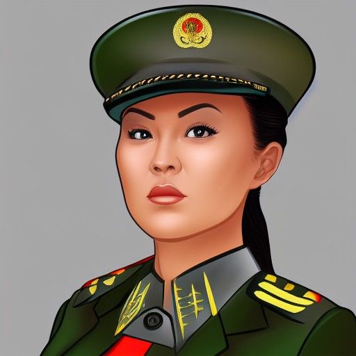 Female Dictator Portrait in Military Uniform