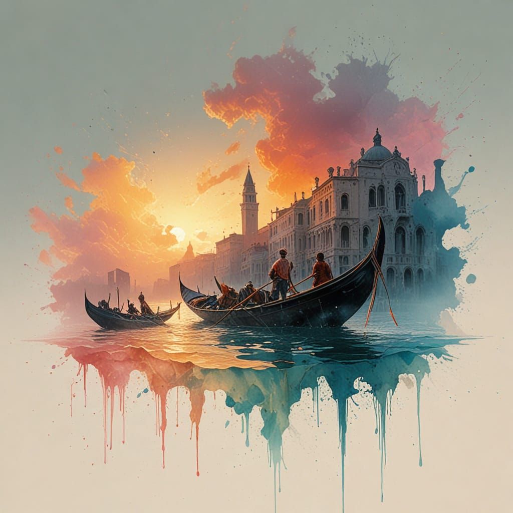 Stormy Golden Hour on Venice Grand Canal