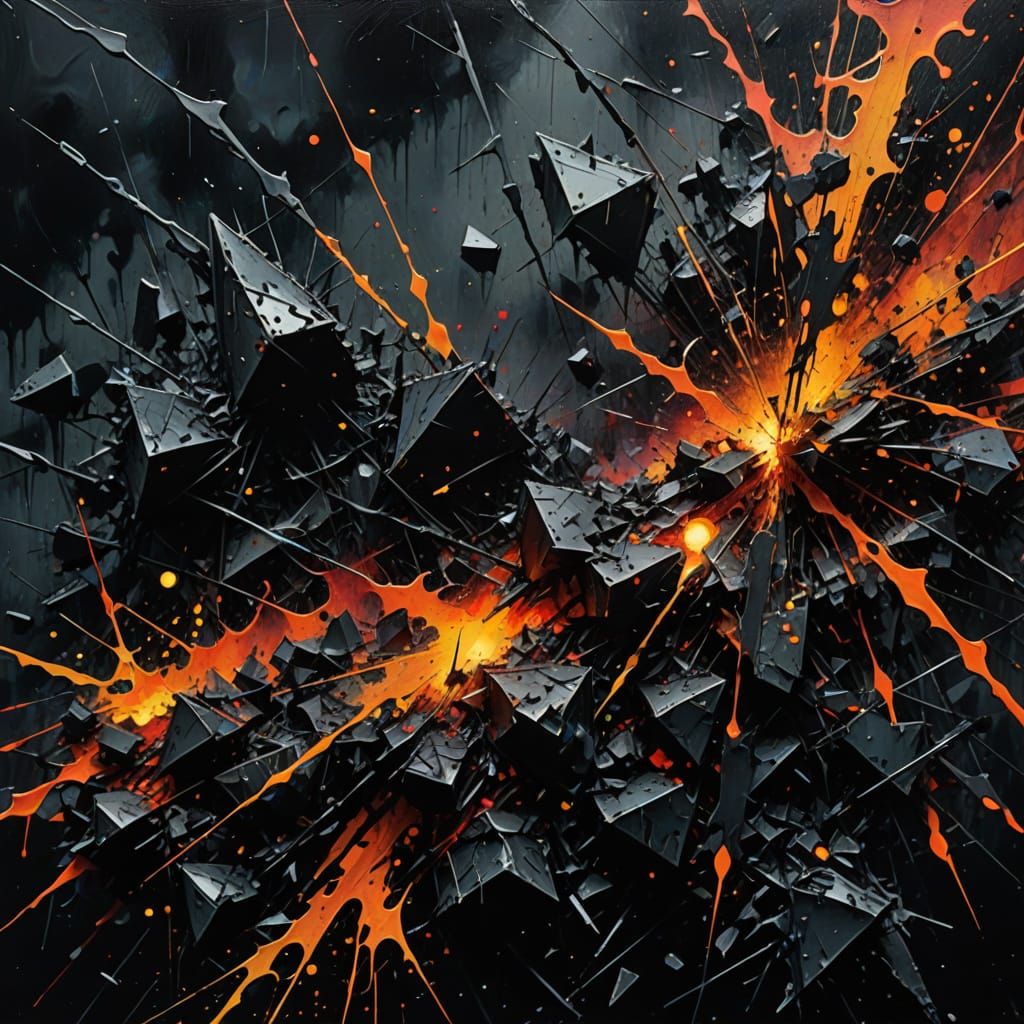 Abstract Expressionism: Explosive Streaks in Mixed Media