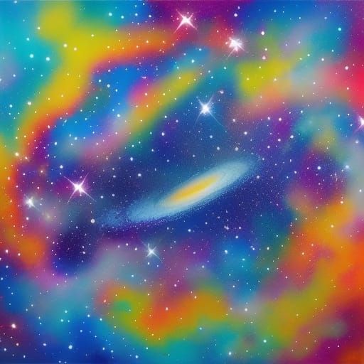 Colorful Galaxy Visible from a Planet Surface