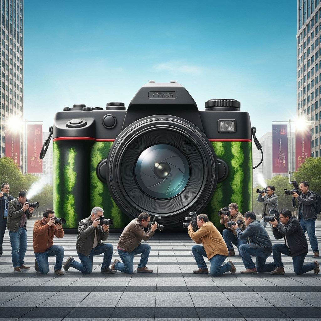 Giant Watermelon Camera Sculpture for Photography Day