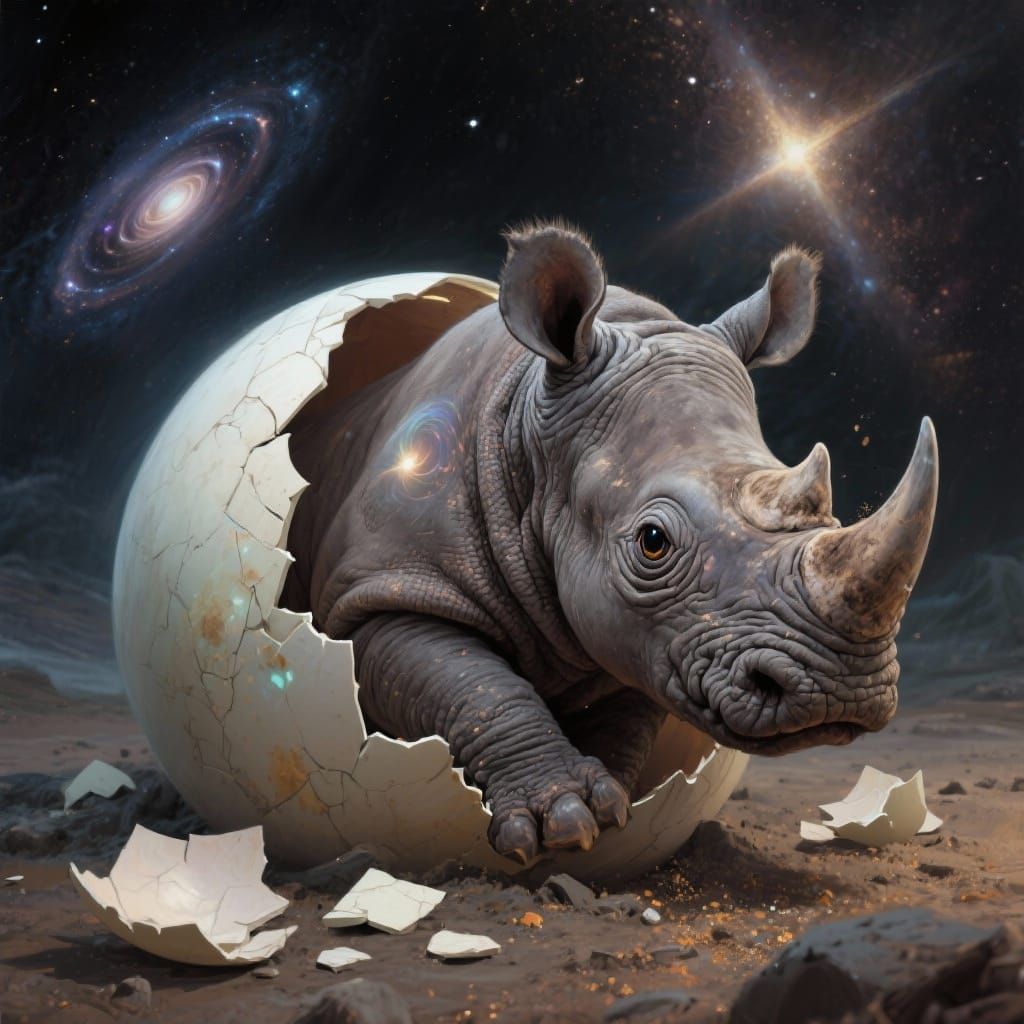 A baby rhinoceros hatchling