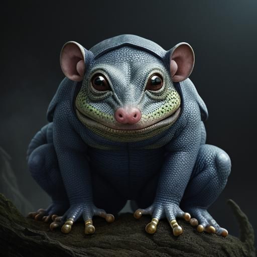 Hyperrealistic Alien Kobold in Blue Coveralls