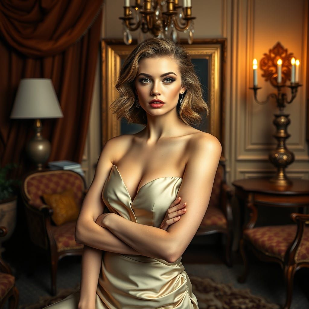 Sophisticated Midwestern Supermodel in Elegant Studio Settin...