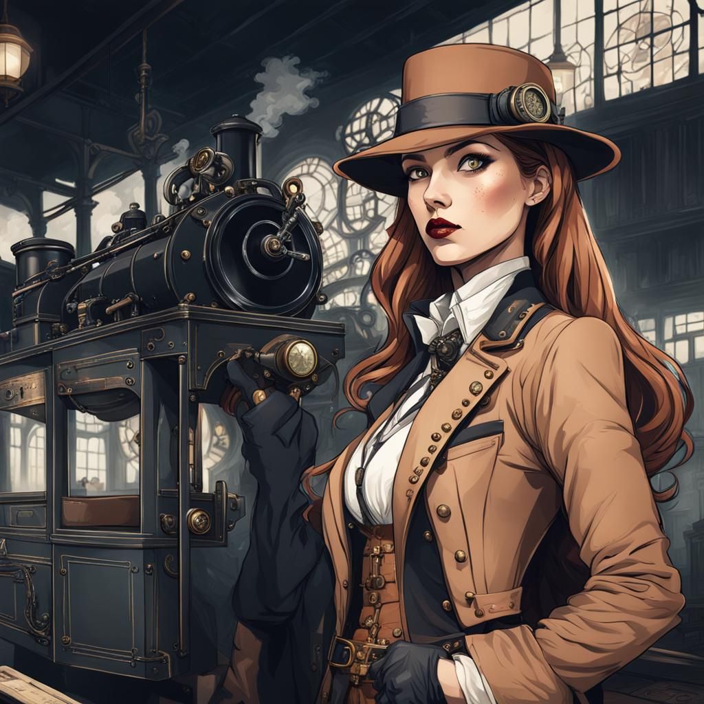 Steampunk Detective Girl Investigates Mysterious Case