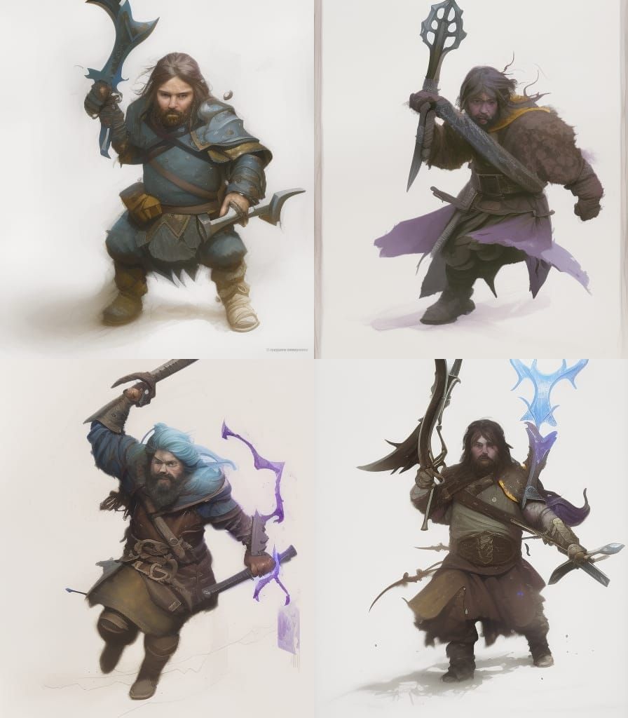 Hill Dwarf Fighter in Dark Fantasy Style