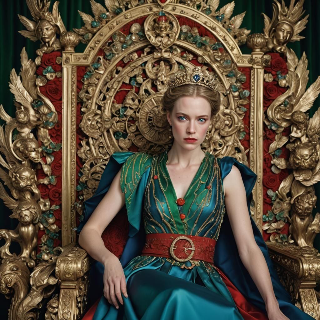 Striking Portrait of Woman on Throne